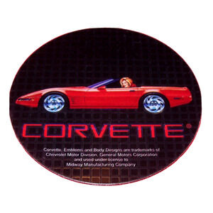 Corvette Original Pinball Machine NOS Plastic Promo Coaster New Style Car